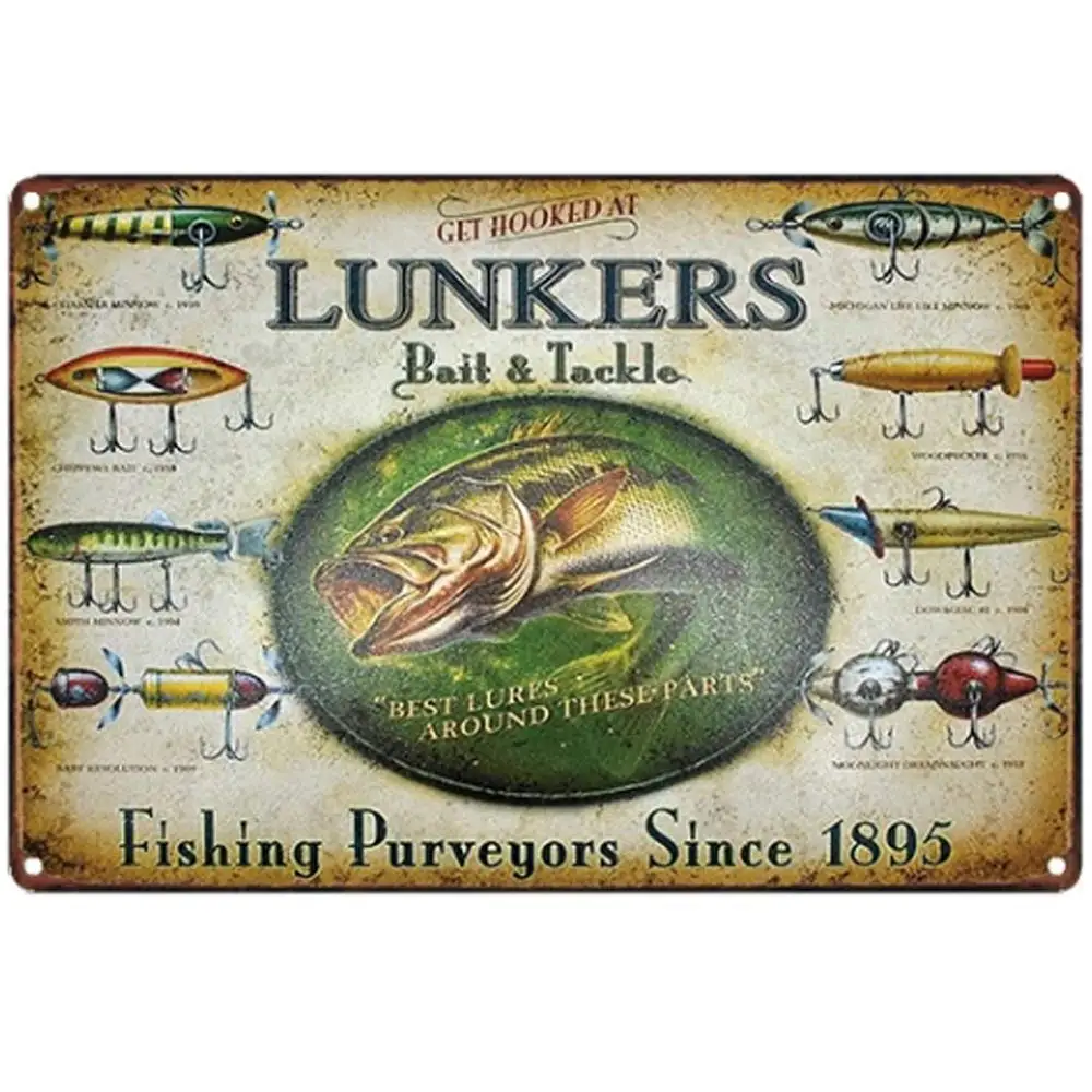 Fishing Purveyors Tin Metal Wall Decoration, Thick Tinplate Wall Art Sign for Fishing Grounds/Yachts (lunkers, 8x12 Inches (20x3
Fishing Purveyors Tin Metal Wall Decoration, Thick Tinplate Wall Art Sign for Fishing Grounds/Yachts (lunkers, 8x12 Inches (20x3