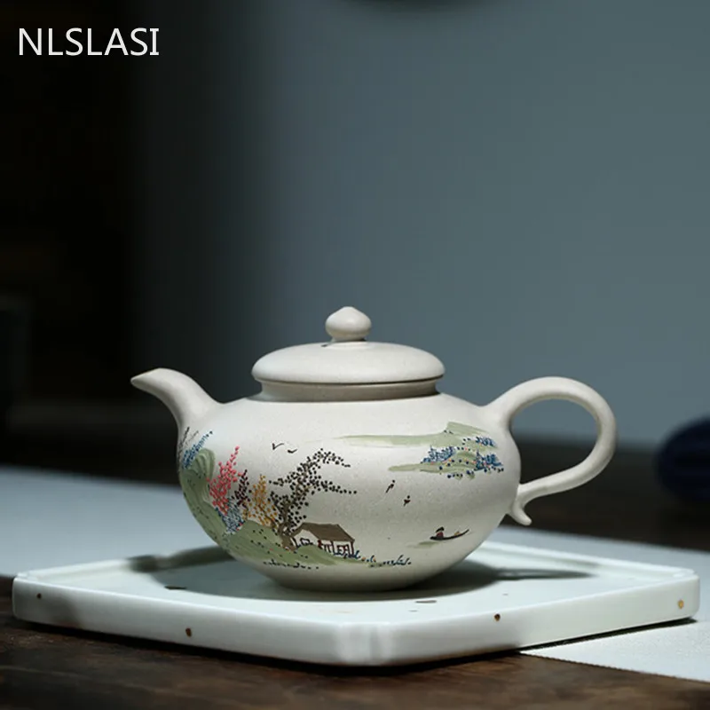 Authentic Yixing tea pots Purple Clay Teapot Raw ore White Mud Depict landscape kettle Handmade Boutique Tea set 260ml
Authentic Yixing tea pots Purple Clay Teapot Raw ore White Mud Depict landscape kettle Handmade Boutique Tea set 260ml
