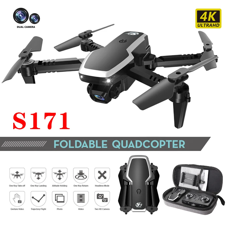 S171 Pro Mini Drone With Dual Camera Wifi Fpv Dron Air Pressure Altitude Hold 4K Profesional RC Quadcopter Drone
S171 Pro Mini Drone With Dual Camera Wifi Fpv Dron Air Pressure Altitude Hold 4K Profesional RC Quadcopter Drone