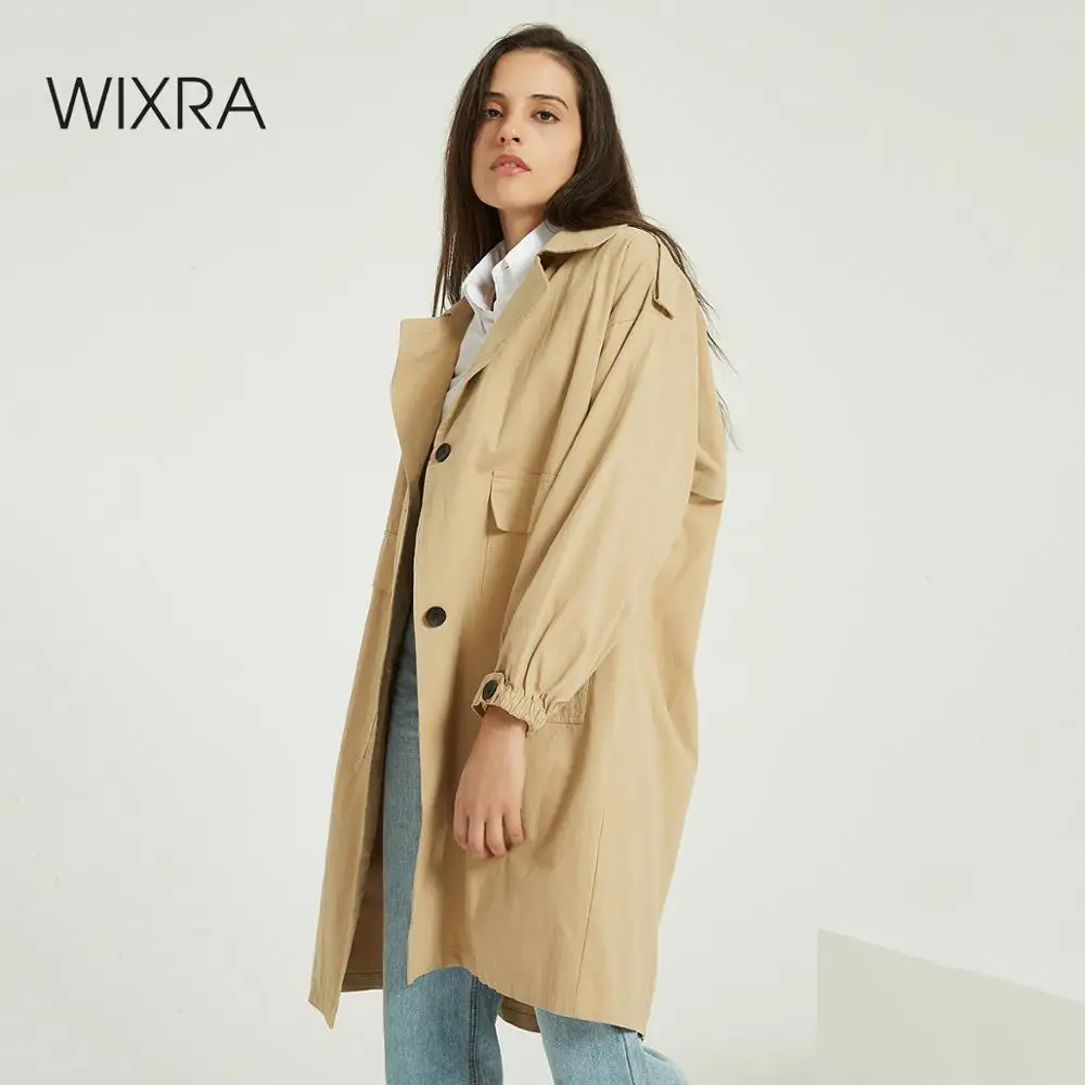 Wixra женское повседневное однотонное классическое пальто одежда оверсайз