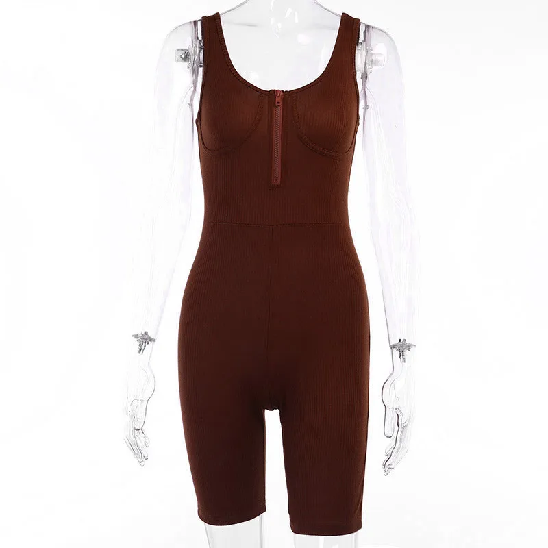 Imcute Sleeveless Front Zipper Jumpsuit Rompers V-neck Bodycon Slim Playsuit Sprots Running Solid Color Jumpsuit Playsuit
Imcute Sleeveless Front Zipper Jumpsuit Rompers V-neck Bodycon Slim Playsuit Sprots Running Solid Color Jumpsuit Playsuit