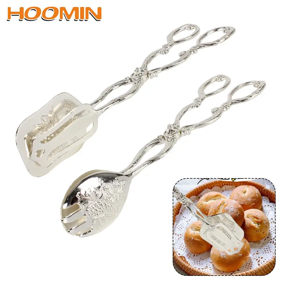 

Buffet Food Tong Snack Cake Clip Salad Pastry Clamp Fruit Salad Cake Clip Vintage style Baking Barbecue Tool Gold-plated