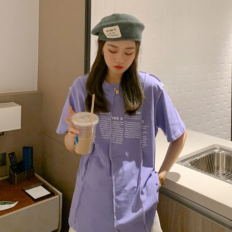 Women Letters Printed Short Sleeve Loose T-shirt Korean Harajuku Style Casual Round Neck Tops Female Fashion Streetwear Clothing
Women Letters Printed Short Sleeve Loose T-shirt Korean Harajuku Style Casual Round Neck Tops Female Fashion Streetwear Clothing