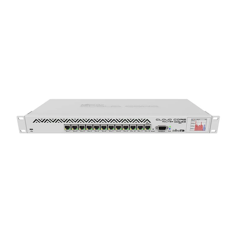 Mikrotik CCR1016-12G Router, 1U rackmount, 12xGigabit Ports, LCD, 16 cores 1.2GHz CPU, 2GB RAM,12Gbps throughput, RouterOS L6
Mikrotik CCR1016-12G Router, 1U rackmount, 12xGigabit Ports, LCD, 16 cores 1.2GHz CPU, 2GB RAM,12Gbps throughput, RouterOS L6