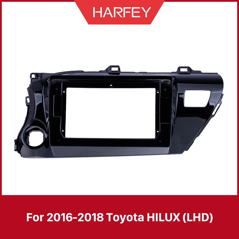 Harfey UV черная Автомобильная рамка 10 1 дюйма с радио для 2016 2017 2018 TOYOTA HILUX LHD аудио