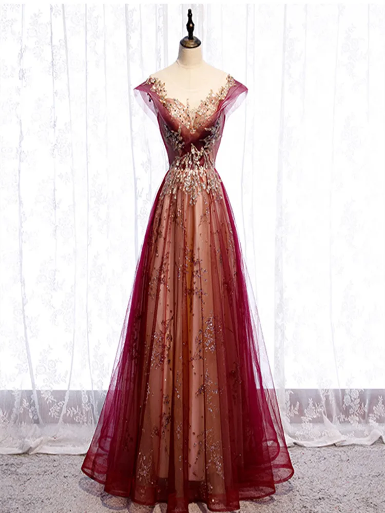 Vestido De Festa Sexy Scoop Neck Prom Dress Robe De Soiree New Fashion High Quality Burgundy Long Prom Dresses Formal Dress
Vestido De Festa Sexy Scoop Neck Prom Dress Robe De Soiree New Fashion High Quality Burgundy Long Prom Dresses Formal Dress
