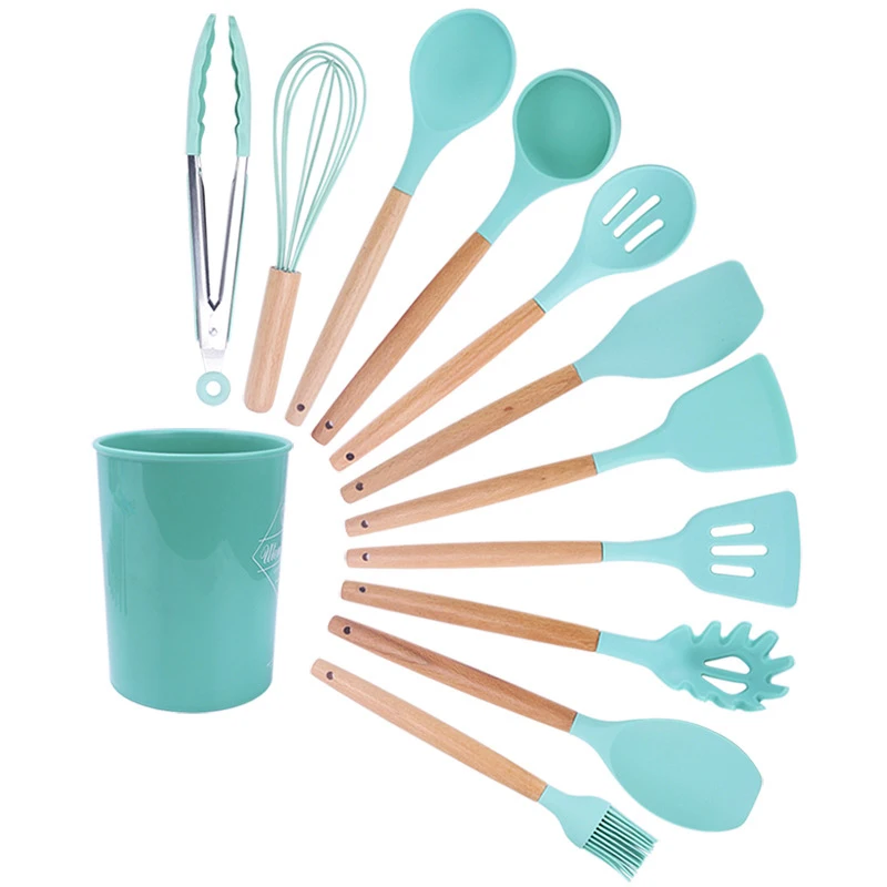 11pcs Silicone Kitchenware Non-stick Pan Kitchen Tools Set Cooking Utensils Set With Storage Bucket For Kitchen L23
11pcs Silicone Kitchenware Non-stick Pan Kitchen Tools Set Cooking Utensils Set With Storage Bucket For Kitchen L23