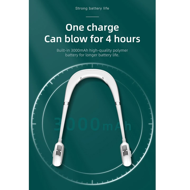 Bladeless Neck Fan, 360 Cooling Hands Free Sports Fan, 3000MAh USB Rechargeable Mini Personal Air Cooler
Bladeless Neck Fan, 360 Cooling Hands Free Sports Fan, 3000MAh USB Rechargeable Mini Personal Air Cooler