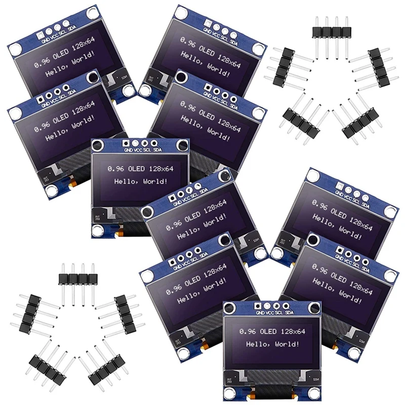 0.96 Inch White LCD Screen 4-Pin I2C IIC Communication 4-Pin 128X64 OLED Self-Luminous Display for Arduino MSP430 Series
0.96 Inch White LCD Screen 4-Pin I2C IIC Communication 4-Pin 128X64 OLED Self-Luminous Display for Arduino MSP430 Series