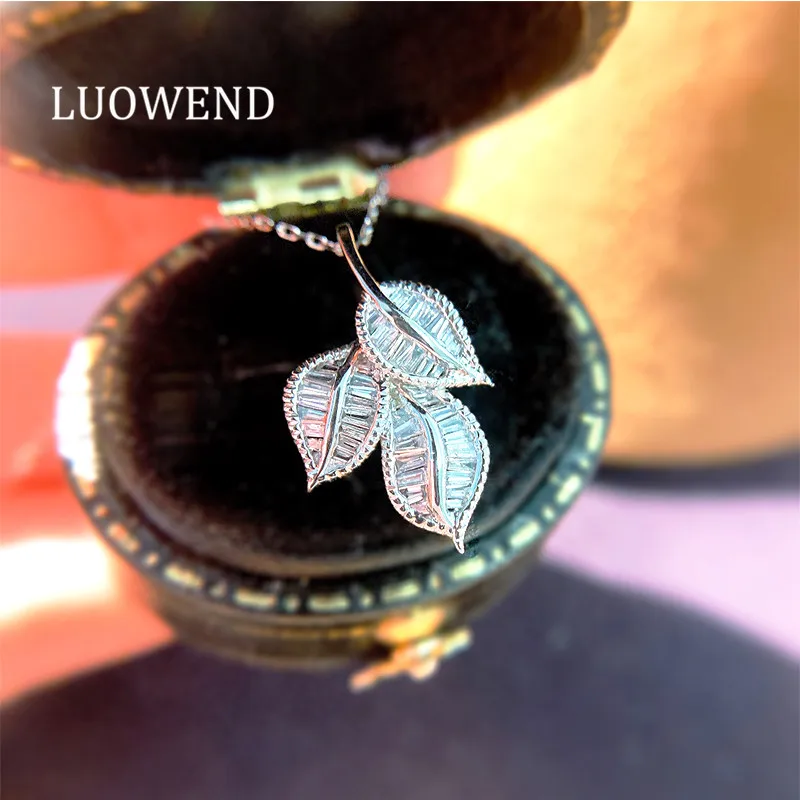 Ожерелье LUOWEND из белого золота 18 карат, Обручальное ожерелье, подвеска в форме листа, ожерелье с натуральными бриллиантами, Подарок на годовщину для женщин
Ожерелье LUOWEND из белого золота 18 карат, Обручальное ожерелье, подвеска в форме листа, ожерелье с натуральными бриллиантами, Подарок на годовщину для женщин