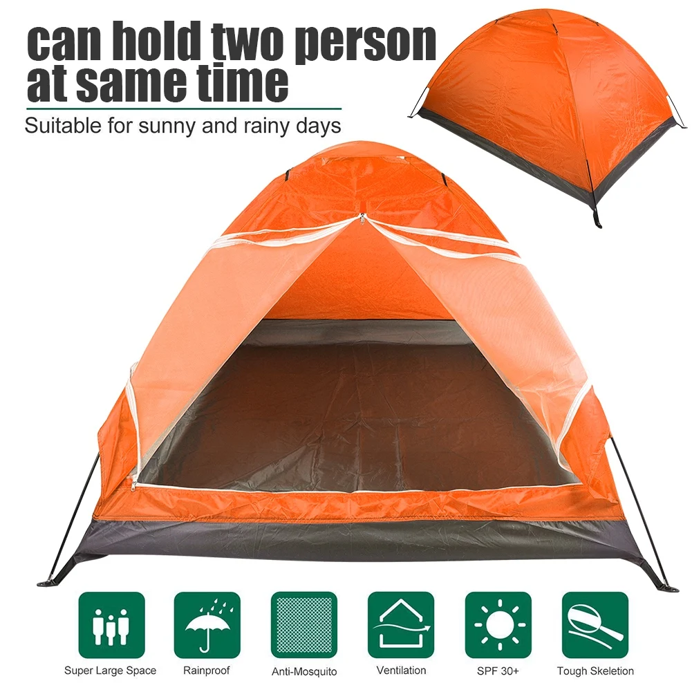 2 People Camping Tent Portable Outdoor Double Layer Camping Beach Tent Windproof Waterproof Awning Tent for Traveling
2 People Camping Tent Portable Outdoor Double Layer Camping Beach Tent Windproof Waterproof Awning Tent for Traveling