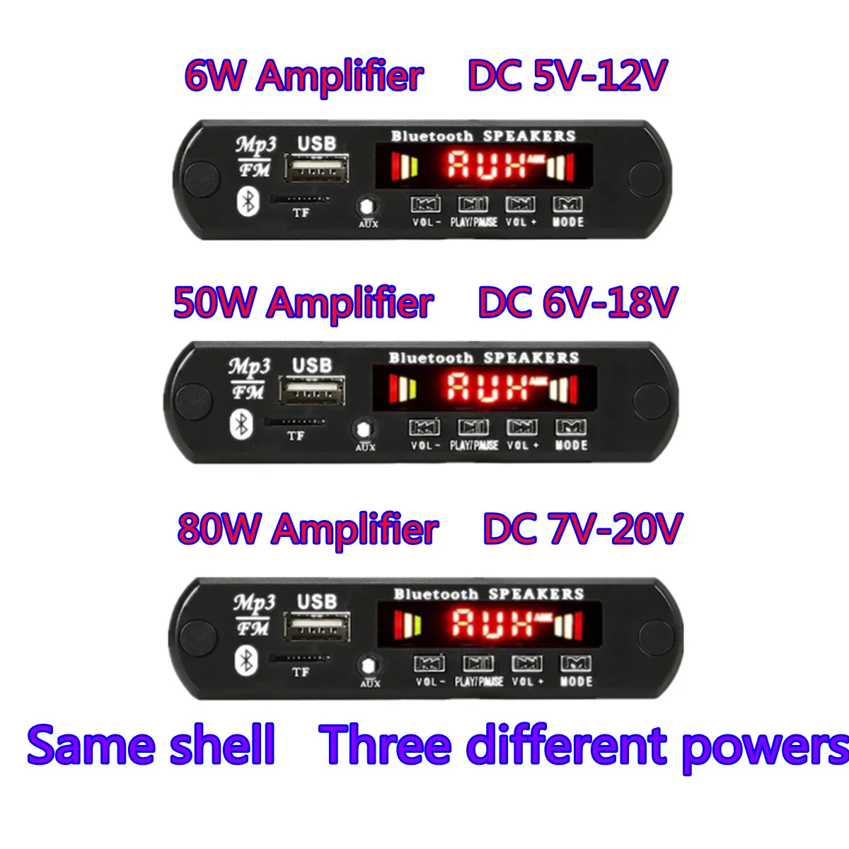 50W Amplifier /6W Amplifier Hands-free 5V-12V MP3 Player Module Decoder Board Bluetooth MP3 Car Radio Kit FM TF USB 3.5 MM WMA A
50W Amplifier /6W Amplifier Hands-free 5V-12V MP3 Player Module Decoder Board Bluetooth MP3 Car Radio Kit FM TF USB 3.5 MM WMA A