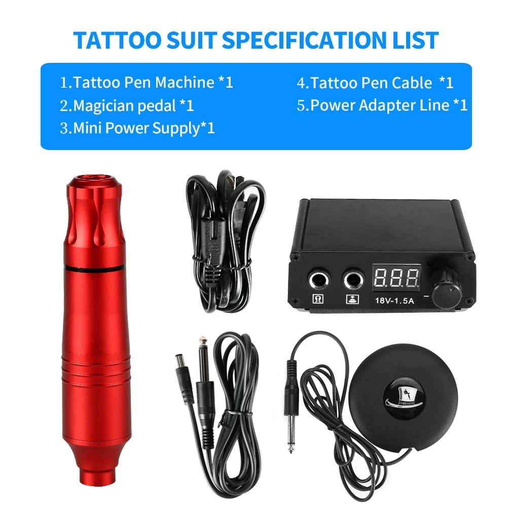 Tattoo Kit Professional Rotary Machine Pen LED Screen 0-18V Power Supply 360 Degree Foot Pedal Switch Motor Pen Set Hot Sales
Tattoo Kit Professional Rotary Machine Pen LED Screen 0-18V Power Supply 360 Degree Foot Pedal Switch Motor Pen Set Hot Sales