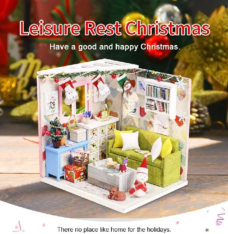 DIY Dollhouse Wooden House Creative DIY Cabin Christmas Assembly Building Model Girls Valentine's Day Birthday Gift
DIY Dollhouse Wooden House Creative DIY Cabin Christmas Assembly Building Model Girls Valentine's Day Birthday Gift