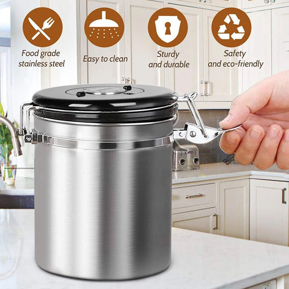 Coffee Storage Container Airtight Stainless Steel Coffee Canister Vault Coffee Bean Container with Scoop For Coffee Beans Tea
Coffee Storage Container Airtight Stainless Steel Coffee Canister Vault Coffee Bean Container with Scoop For Coffee Beans Tea