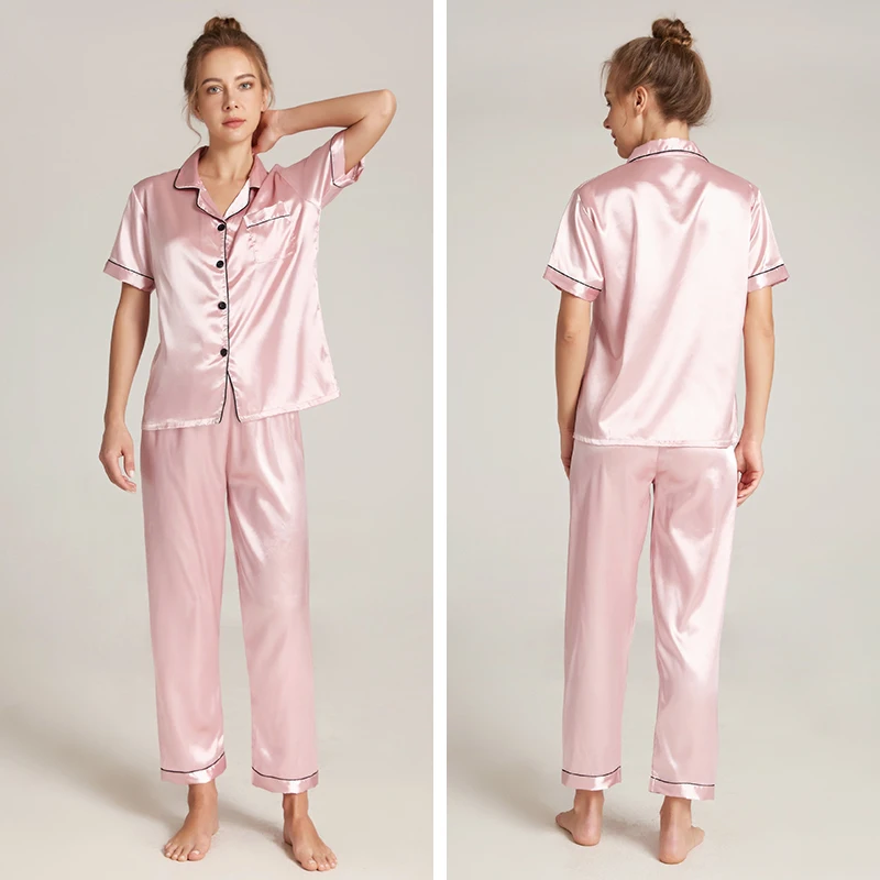 Women Pajamas Sets Plus Size Silk Women's Pyjamas Pajamas For Women Sleepwear Female Home Clothes Summer Free Shipping BANNIROU
Women Pajamas Sets Plus Size Silk Women's Pyjamas Pajamas For Women Sleepwear Female Home Clothes Summer Free Shipping BANNIROU