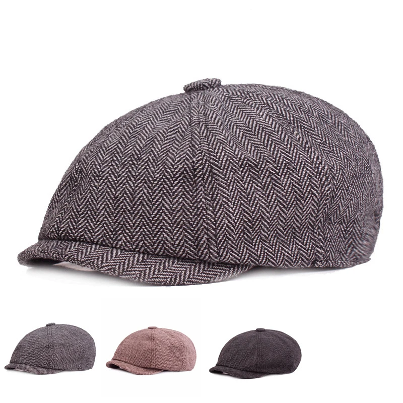 Autumn Winter Solid Color Cotton Beret Men's Painter Hat Striped Octagonal Hat Ear Protection Windproof Hat Male Peaked Cap
Autumn Winter Solid Color Cotton Beret Men's Painter Hat Striped Octagonal Hat Ear Protection Windproof Hat Male Peaked Cap