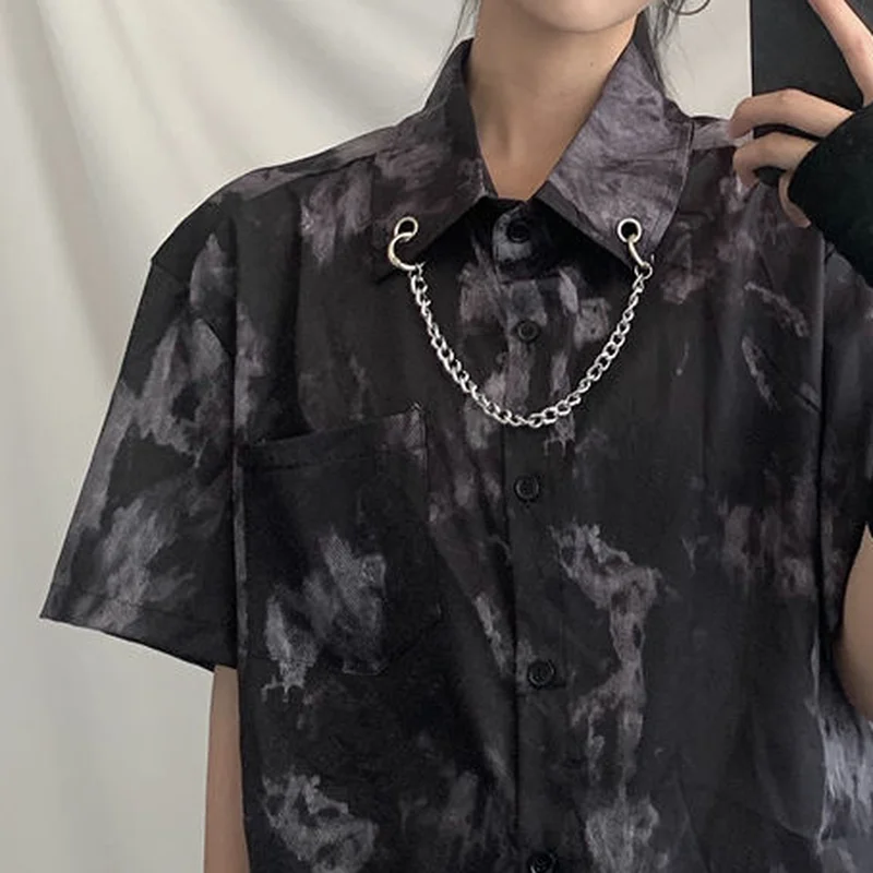 Shirts Women HIP HOP Popular Turn-down Collar Black Korean Style Summer Teens Half Sleeve Feminino Clothes Newest Design Pockets
Shirts Women HIP HOP Popular Turn-down Collar Black Korean Style Summer Teens Half Sleeve Feminino Clothes Newest Design Pockets