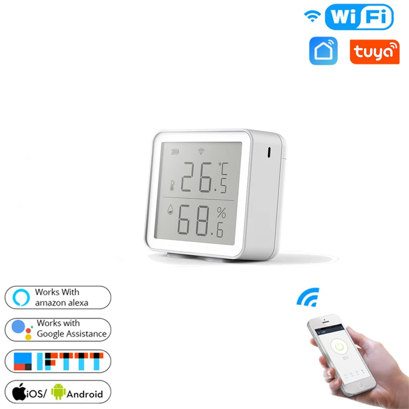 Tuya WIFI Temperature And Humidity Sensor Indoor Hygrometer Thermometer Detector Support Alexa Google Home Smart Life
Tuya WIFI Temperature And Humidity Sensor Indoor Hygrometer Thermometer Detector Support Alexa Google Home Smart Life