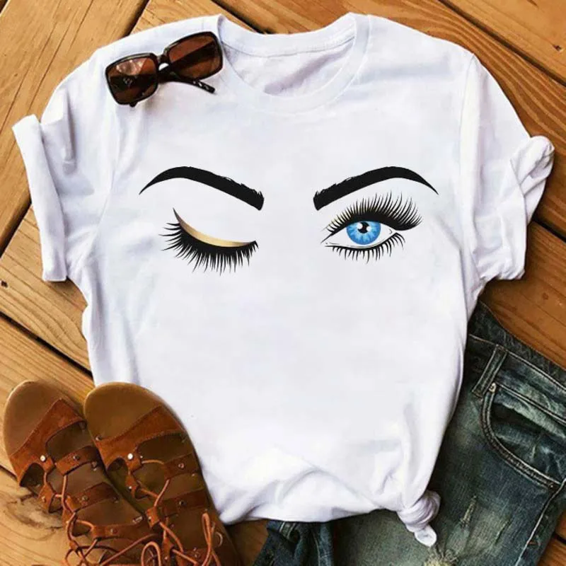 New Fashion Eyelash and Lips Women T-shirt Cartoon Graphic Printed T Shirt Fashion Short Sleeve Woman Shirts Kawaii Female Tops
New Fashion Eyelash and Lips Women T-shirt Cartoon Graphic Printed T Shirt Fashion Short Sleeve Woman Shirts Kawaii Female Tops