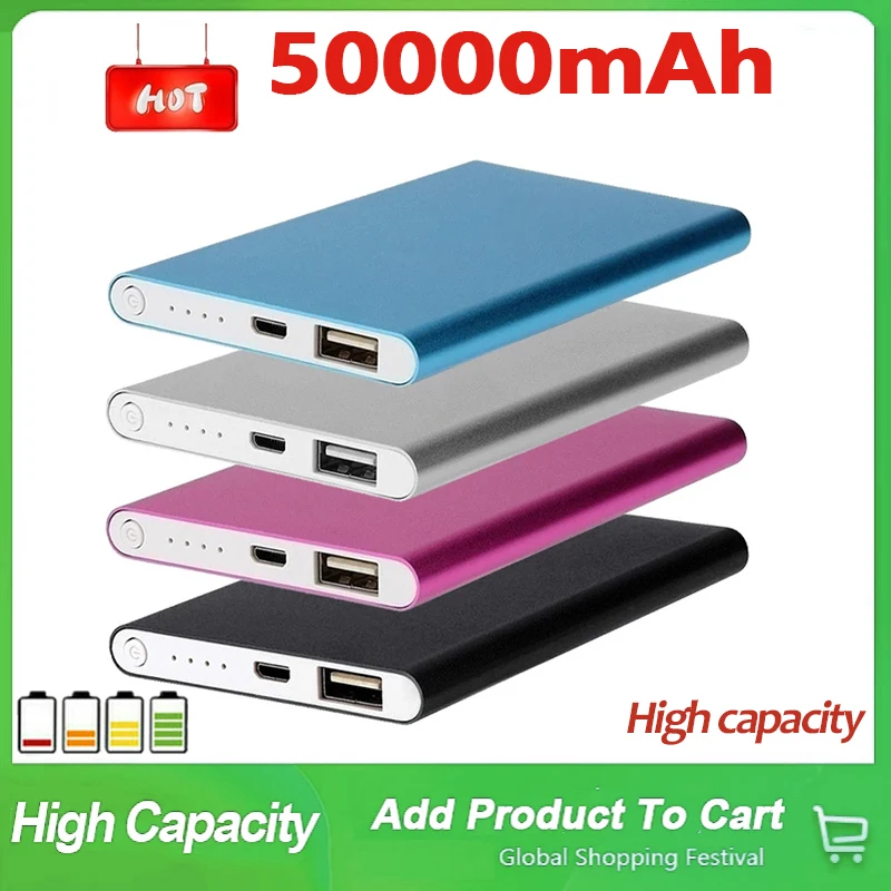 NEW 50000mah Power Bank Ultra-thin Portable Charger External Battery USB Mobile Power Powerbank Charger for Xiaomi Samsung
NEW 50000mah Power Bank Ultra-thin Portable Charger External Battery USB Mobile Power Powerbank Charger for Xiaomi Samsung