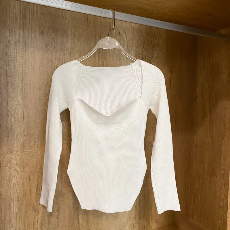 Square Collar Long Sleeve Woman Sweaters Knitted Pullover Women Spring Autumn Sweater Winter Tops For Women Black White Jumper
Square Collar Long Sleeve Woman Sweaters Knitted Pullover Women Spring Autumn Sweater Winter Tops For Women Black White Jumper