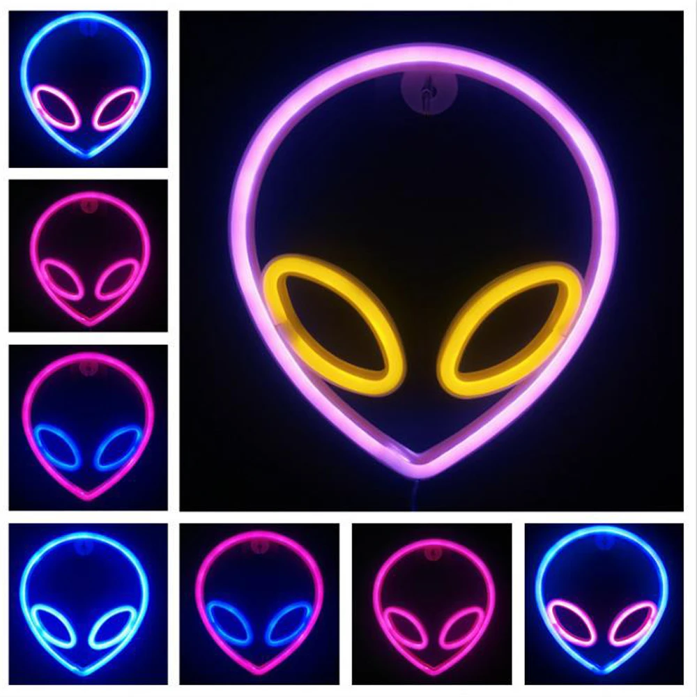 Светодиодная неоновая вывессветильник «инопланетянин», особый светодиодный ночсветильник с питанием от батарейки или USB для спальни, бара,... 
Светодиодная неоновая вывессветильник «инопланетянин», особый светодиодный ночсветильник с питанием от батарейки или USB для спальни, бара,...