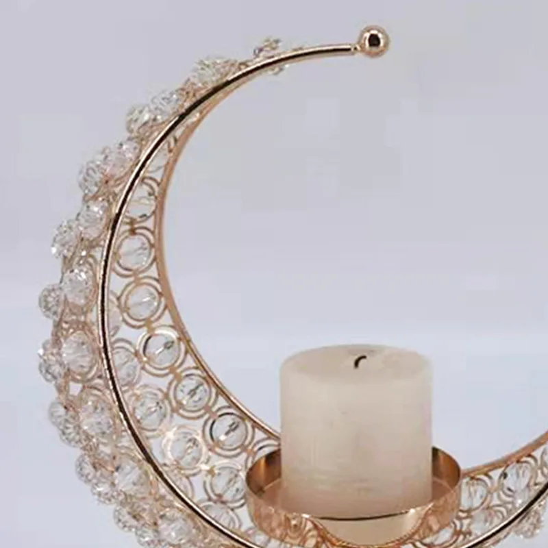 Moon candlestick Creative gold electroplating decoration for living room Wedding supplies 
Moon candlestick Creative gold electroplating decoration for living room Wedding supplies