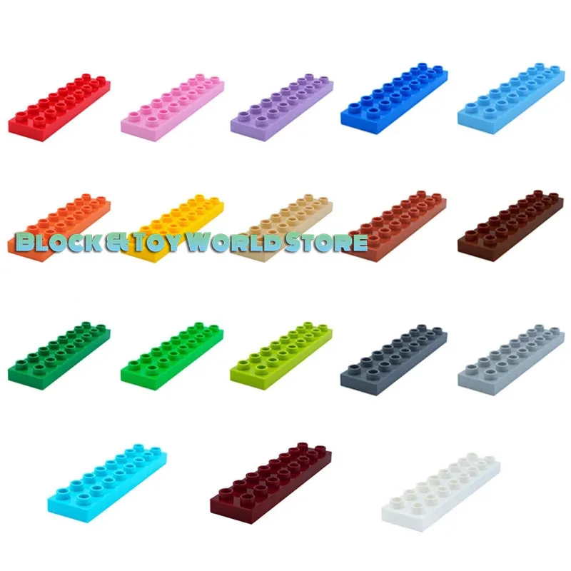 Diy 6 шт./лот крупные частицы 2X8dots тонкие Кирпичи Строительные блоки аксессуары