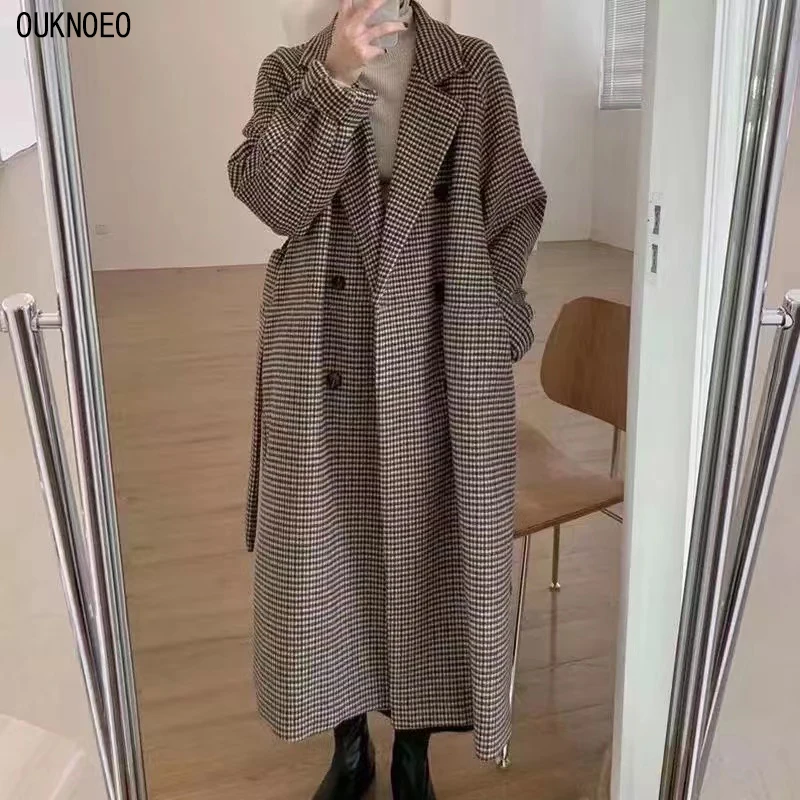 Woman Thick Coat Plaid Striped Woolen Coat Korean Preppy Style Streetwear Commuter Winter 2021 Oversize Warmth Women Long Coat
Woman Thick Coat Plaid Striped Woolen Coat Korean Preppy Style Streetwear Commuter Winter 2021 Oversize Warmth Women Long Coat