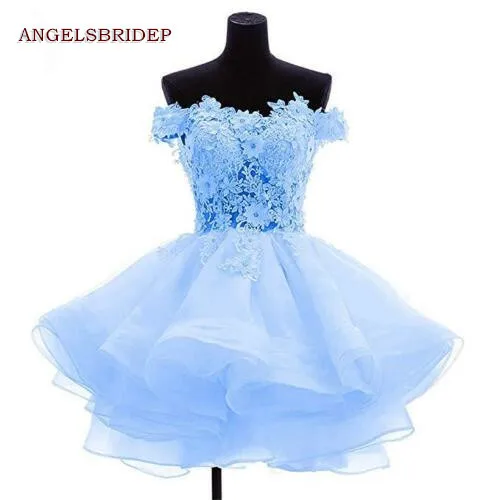 ANGELSBRIDEP Off-Shoulder Short/mini Homecoming Dresses 3D Flower Applique Vestidos de festa Formal Graduation Formal Party Gown
ANGELSBRIDEP Off-Shoulder Short/mini Homecoming Dresses 3D Flower Applique Vestidos de festa Formal Graduation Formal Party Gown