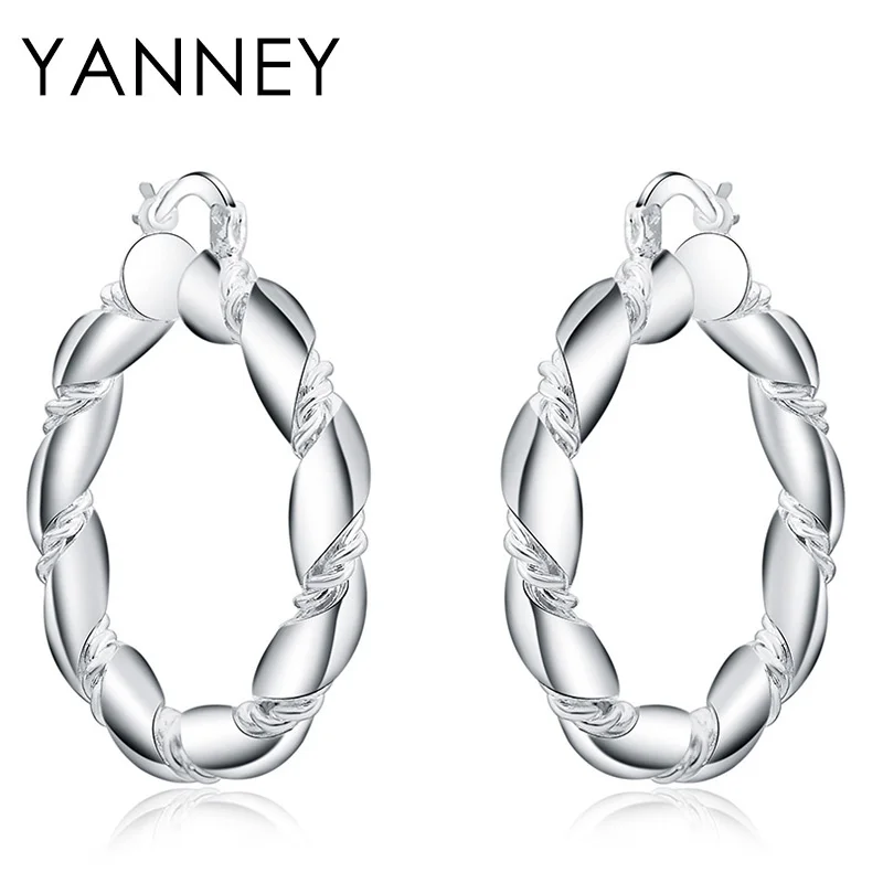 YANNEY 38MM 925 Sterling Silver Exquisite Twisted Hoop Earrings For Women Fashion Party Jewelry Anniversary Gift
YANNEY 38MM 925 Sterling Silver Exquisite Twisted Hoop Earrings For Women Fashion Party Jewelry Anniversary Gift