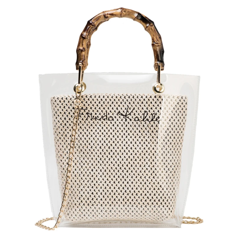 Slub Handle Transparent Bags For Women 2020 Summer Travel Shoulder Messenger Crossbody Handbags Lady Beach Hand Bag
Slub Handle Transparent Bags For Women 2020 Summer Travel Shoulder Messenger Crossbody Handbags Lady Beach Hand Bag