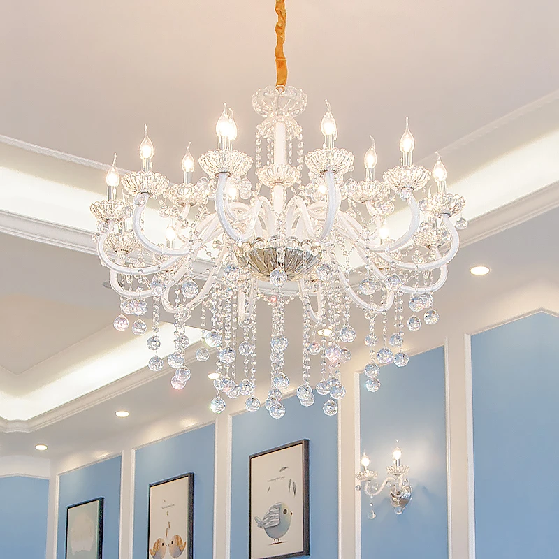 Living room crystal chandelier European style luxurious simple modern dining room Jane European bedroom candle atmosphere white
Living room crystal chandelier European style luxurious simple modern dining room Jane European bedroom candle atmosphere white