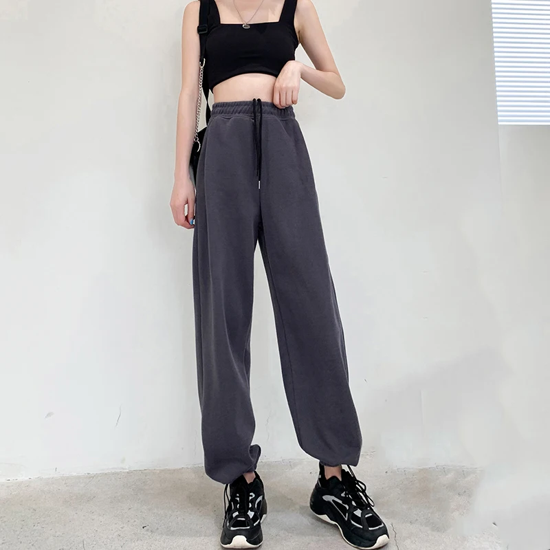 Women Tracksuit Pants Elastic Waist Wide Leg Oversized Loose Black Sweatpants Women Gray Baggy Joggers Autumn Long Pants Capris
Women Tracksuit Pants Elastic Waist Wide Leg Oversized Loose Black Sweatpants Women Gray Baggy Joggers Autumn Long Pants Capris