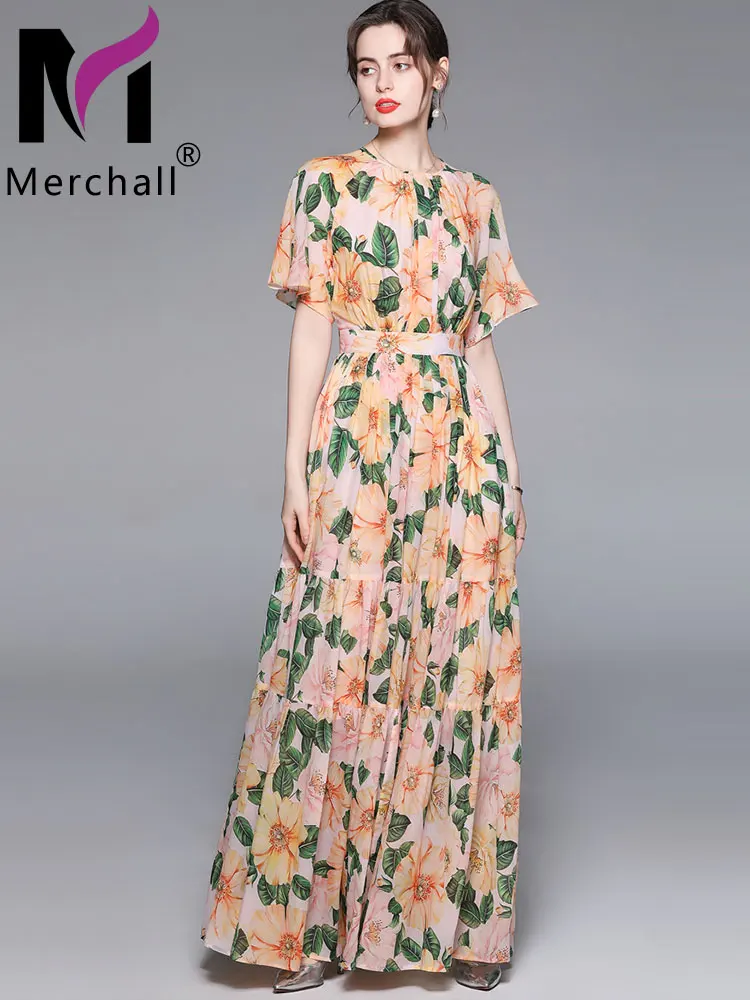 Summer Holiday Floral Print Chiffon Maxi Dress 2022 Runway Design Women's O-neck Short Sleeve Floor-length Long Dresses M78669
Summer Holiday Floral Print Chiffon Maxi Dress 2022 Runway Design Women's O-neck Short Sleeve Floor-length Long Dresses M78669
