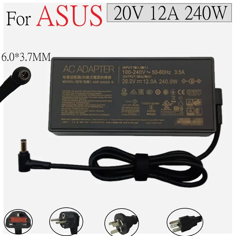 

Оригинальное быстрое зарядное устройство для ноутбука с адаптером переменного тока 20 в 12 а 240 Вт для ASUS ROG 15 GX550LXS RTX2080 блок питания 6,0x3,5 мм