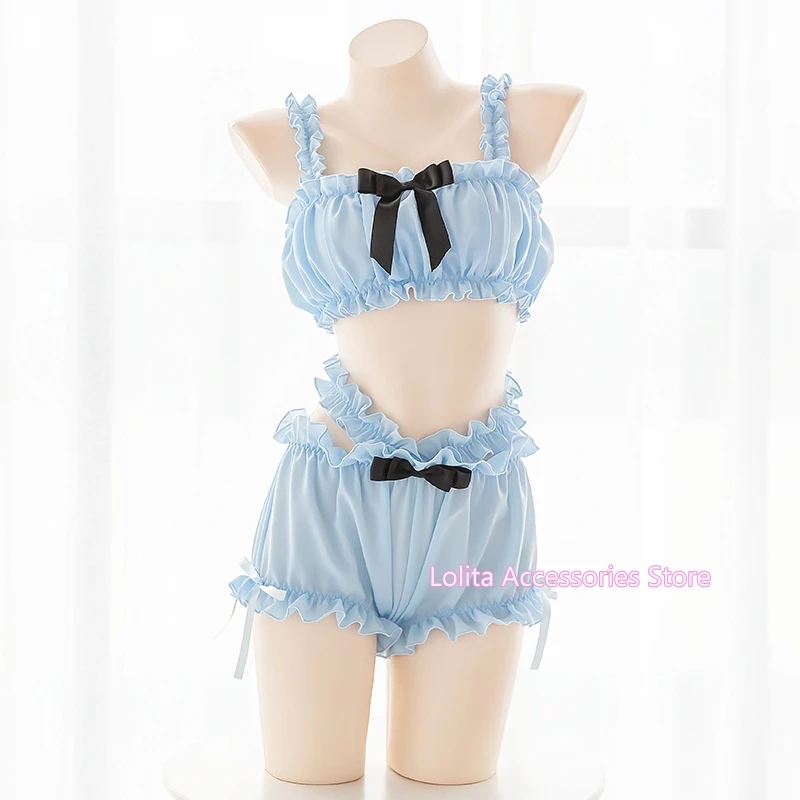 Japanese Style Cute Ruffles Camisole & Bead Shorts 2Pcs Set Pink Blue Sweet Lolita Kawaii Chiffon Bow Underwear Set pajamas
Japanese Style Cute Ruffles Camisole & Bead Shorts 2Pcs Set Pink Blue Sweet Lolita Kawaii Chiffon Bow Underwear Set pajamas