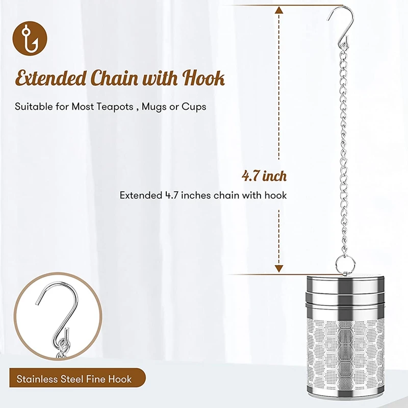 Tea Balls for Loose Tea, Tea Strainers for Loose Tea, Extra Fine Mesh Tea Steeper for Brew Tea, Spices & Seasonings
Tea Balls for Loose Tea, Tea Strainers for Loose Tea, Extra Fine Mesh Tea Steeper for Brew Tea, Spices & Seasonings
