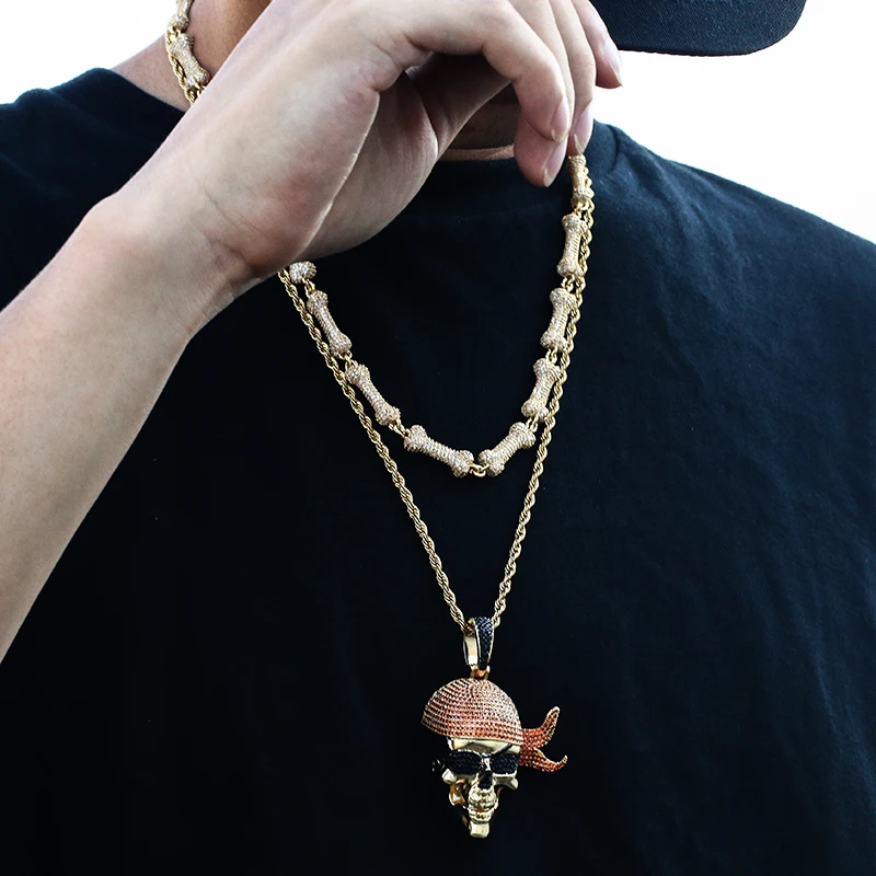 Skull Pirate Shape Pav Cubic AAA Zircon Necklace Men's Hip-Hop Rock Style Jewelry Necklace For Party Gifts
Skull Pirate Shape Pav Cubic AAA Zircon Necklace Men's Hip-Hop Rock Style Jewelry Necklace For Party Gifts