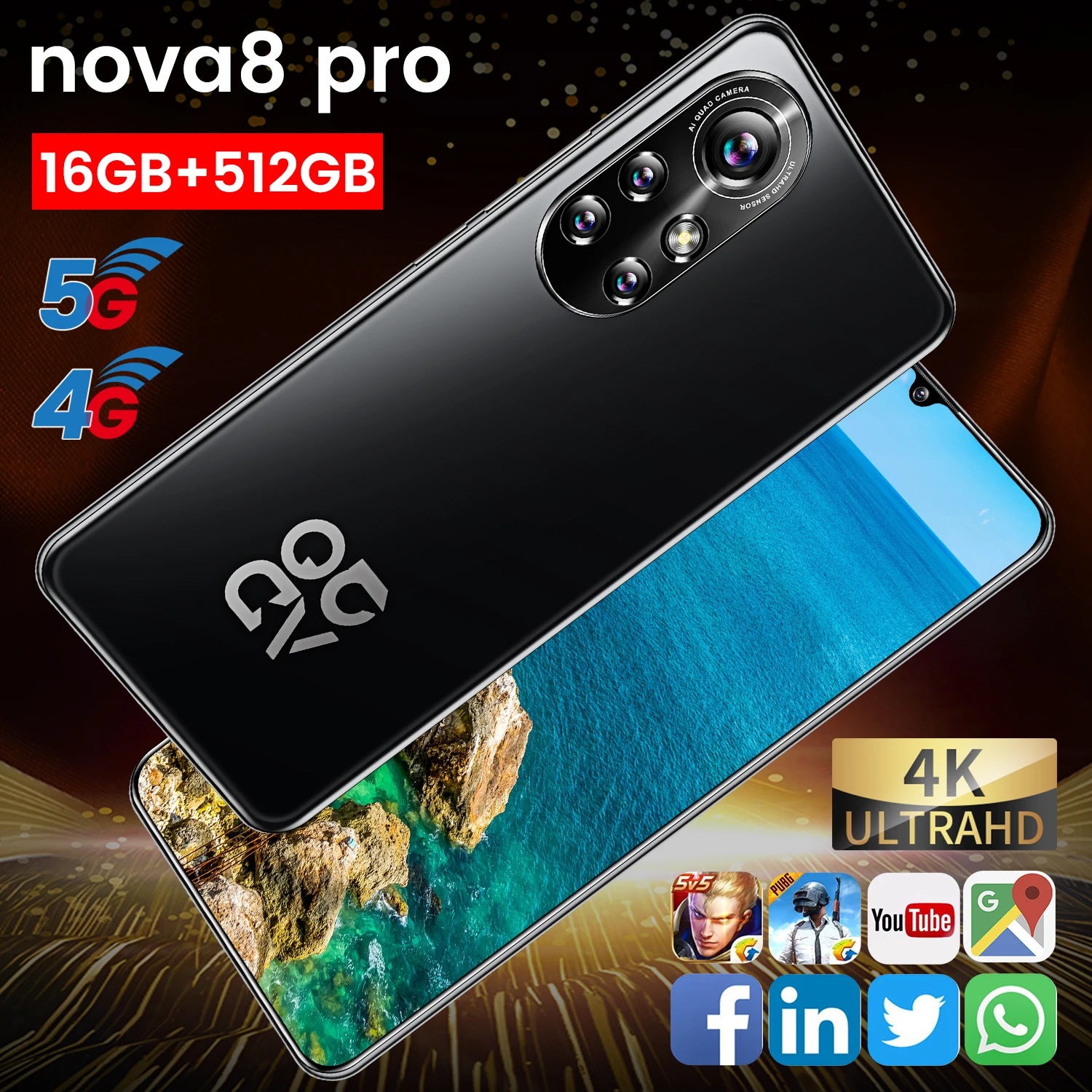 Newest Huavei Nova8 Pro Global Version 5G Smartphone 6500mAh 6.8 Inch Screen Snapdragon 888 16GB 512GB 24MP 48MP Camera Face ID
Newest Huavei Nova8 Pro Global Version 5G Smartphone 6500mAh 6.8 Inch Screen Snapdragon 888 16GB 512GB 24MP 48MP Camera Face ID