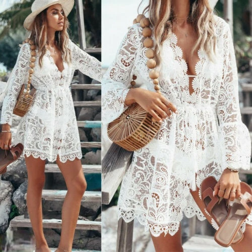 2020 New Summer Women Bikini Cover Up Floral Lace Hollow Crochet Swimsuit Cover-Ups Bathing Suit Beachwear Tunic Beach Dress Hot
2020 New Summer Women Bikini Cover Up Floral Lace Hollow Crochet Swimsuit Cover-Ups Bathing Suit Beachwear Tunic Beach Dress Hot