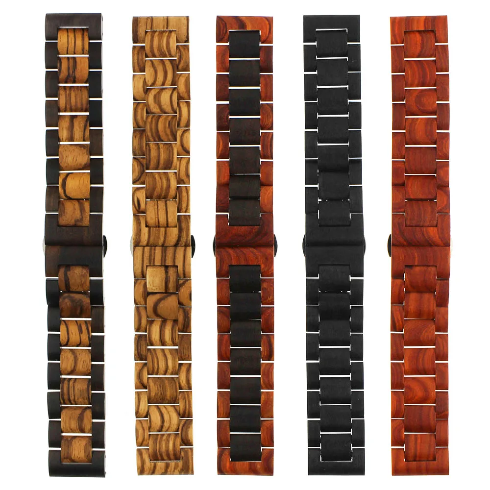 

20/22mm For Xiaomi Huami Amazfit GTS Bip GTR 47mm Pace Stratos 2 3 Wooden Bracelet Watch Strap For Huawei GT For Samsung S3 46mm