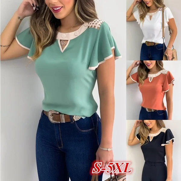 2021 new women shirt summer gentle fashion slim short-sleeved women shirt casual solid ruffles elegant plus size ladies tops
2021 new women shirt summer gentle fashion slim short-sleeved women shirt casual solid ruffles elegant plus size ladies tops