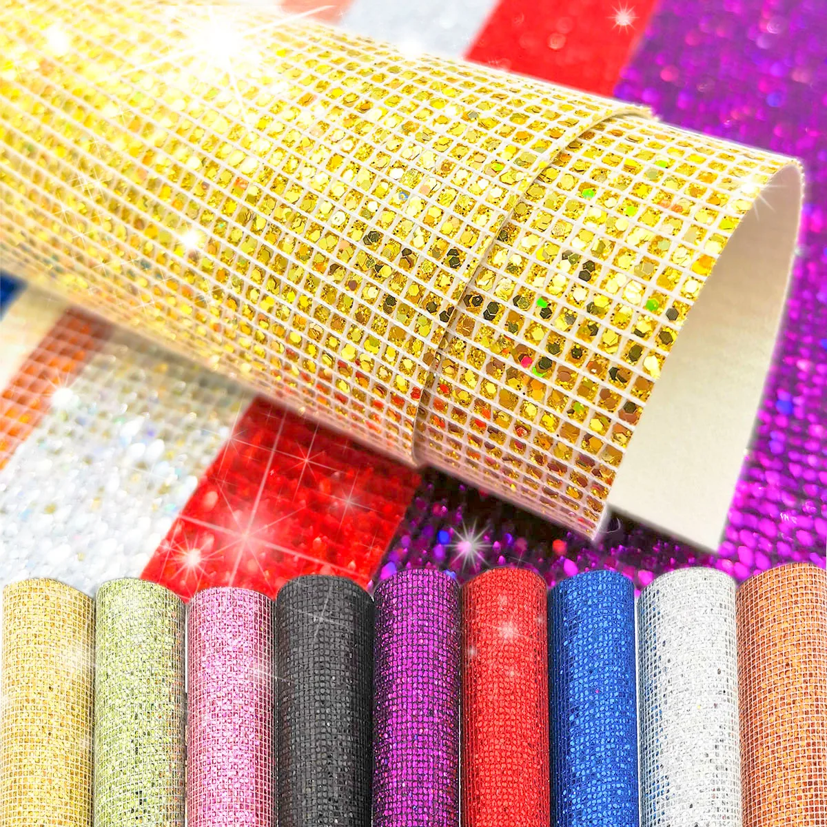 Plaid Sequin Glitter Hologram Iridescent Fabric Faux Synthetic PU Leather Sewing Handmade Bow Craft Bag Earring DIY Material
Plaid Sequin Glitter Hologram Iridescent Fabric Faux Synthetic PU Leather Sewing Handmade Bow Craft Bag Earring DIY Material