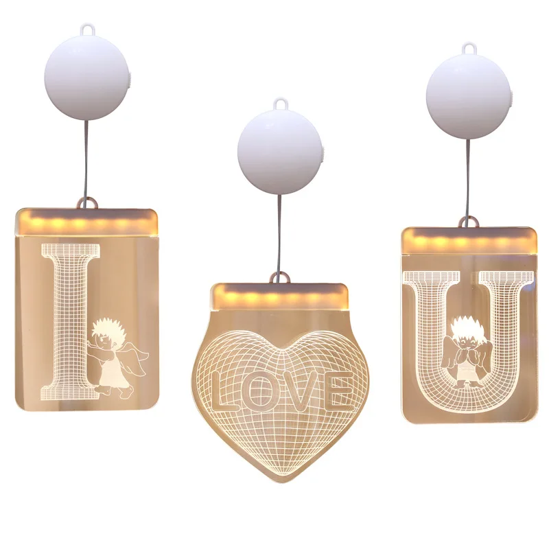Romantic Love 3D Light Heart Shaped Acrylic LED Night Lights Battery Powered Cute Children's Bedroom Bedside Decorative Lamp
Romantic Love 3D Light Heart Shaped Acrylic LED Night Lights Battery Powered Cute Children's Bedroom Bedside Decorative Lamp