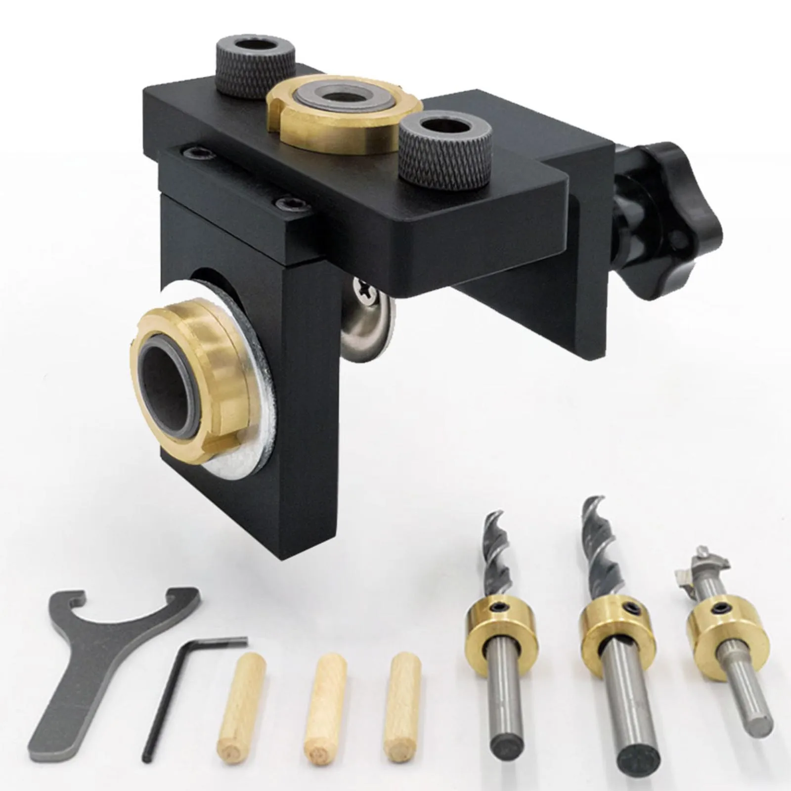 3 in 1 Adjustable Doweling Jig Woodworking Pocket Hole Jig With 8/10/15mm Drill Bit For Drilling Guide Locator Puncher Tools
3 in 1 Adjustable Doweling Jig Woodworking Pocket Hole Jig With 8/10/15mm Drill Bit For Drilling Guide Locator Puncher Tools