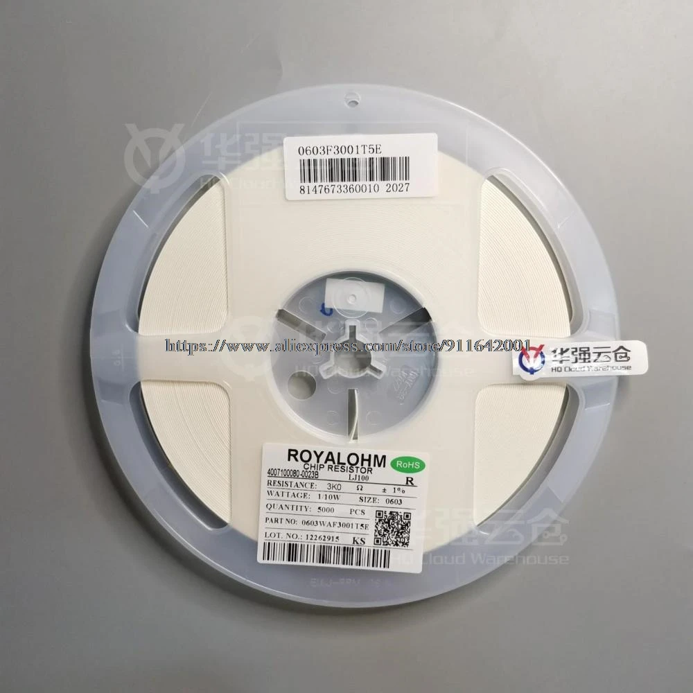 5000 шт. 0603WAF3001T5E 0603 3K 1% 1/10 Вт SMD чиповый резистор|Адаптеры AC/DC| |