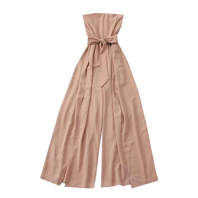 2021 New Sexy All-match Solid Color Tube Top Waist Band Split Split One-piece Wide-leg Pants Women
2021 New Sexy All-match Solid Color Tube Top Waist Band Split Split One-piece Wide-leg Pants Women