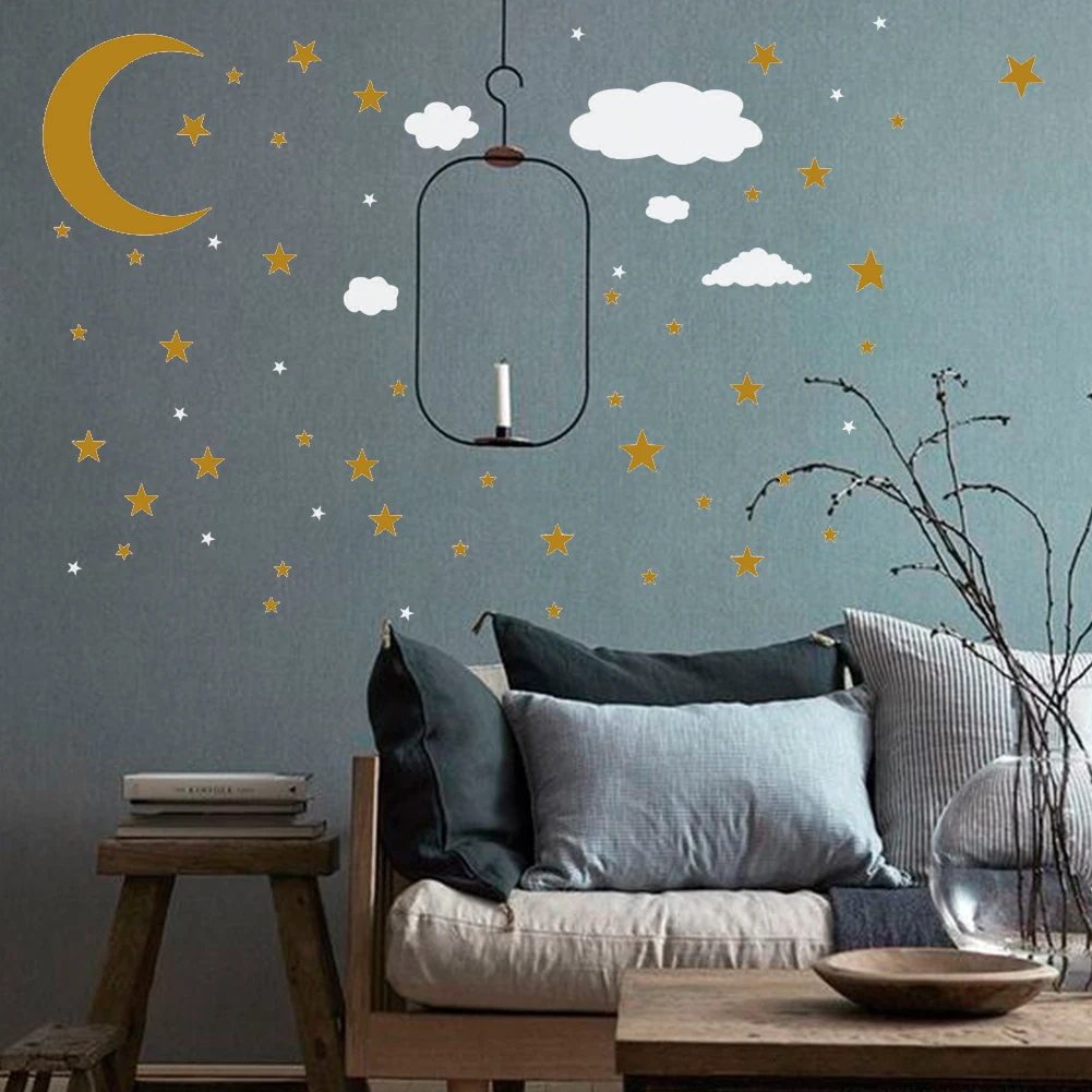 Wall Stickers Star Moon Cloud Wall Decals PVC Adhesive Wall Decor for Living Room Bedroom Home Decoration Kids Room Decor
Wall Stickers Star Moon Cloud Wall Decals PVC Adhesive Wall Decor for Living Room Bedroom Home Decoration Kids Room Decor